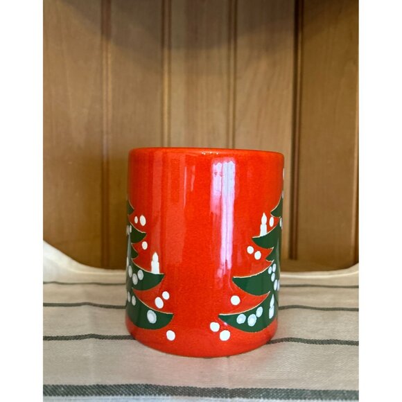 Vintage Waechtersbach Red Green Mug Christmas Tree Original Pattern Germany - Picture 2 of 5